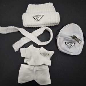 Designer-Inspired White Outfit for Labubu V1/V3